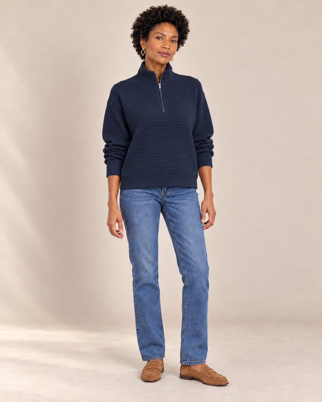 Pull demi-zip — Bleu nuit